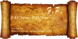 Führer Péter névjegykártya
