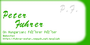 peter fuhrer business card